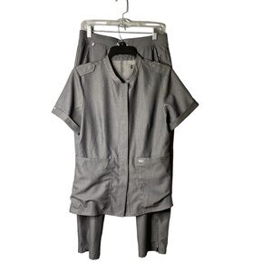 Figs scrub set- Lira-Epaulet Camp Scrub top: Alwar-slim fit cargo pants MEDIUM